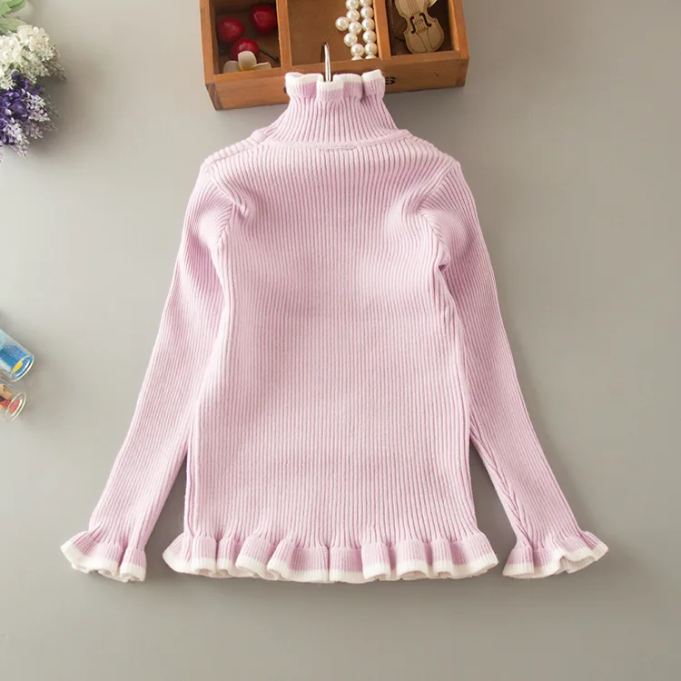 Зимний Детский свитер, женский свитер, пуловер, водолазка, белая детская одежда с длинным рукавом, Детские бутики, топы