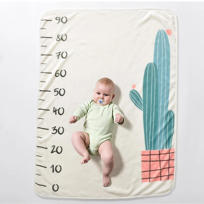 

Baby Milestone Blanket Flannel Swaddle Bedding Receiving Blanket Soft Throw Photo Props Blanket For Newborn Children Bath Towel