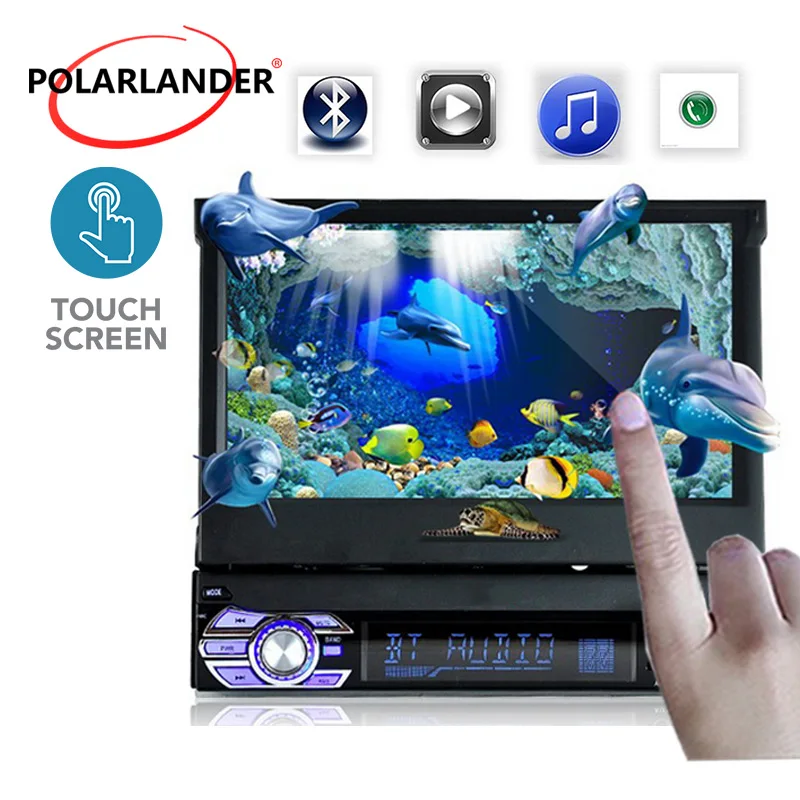 7 дюймовый автомобильный радиоприемник Mirror Link 1 DIN стерео FM/Aux/USB/TF/bluetooth/сенсорный