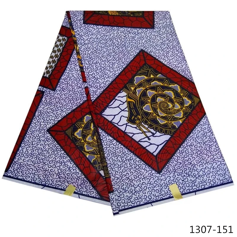 Анкара ткань Африканская настоящая восковая печать полиэстер африканская ткань с Африканским принтом, вощеная Лоскутная Ткань 6 ярдов/шт 1307-11