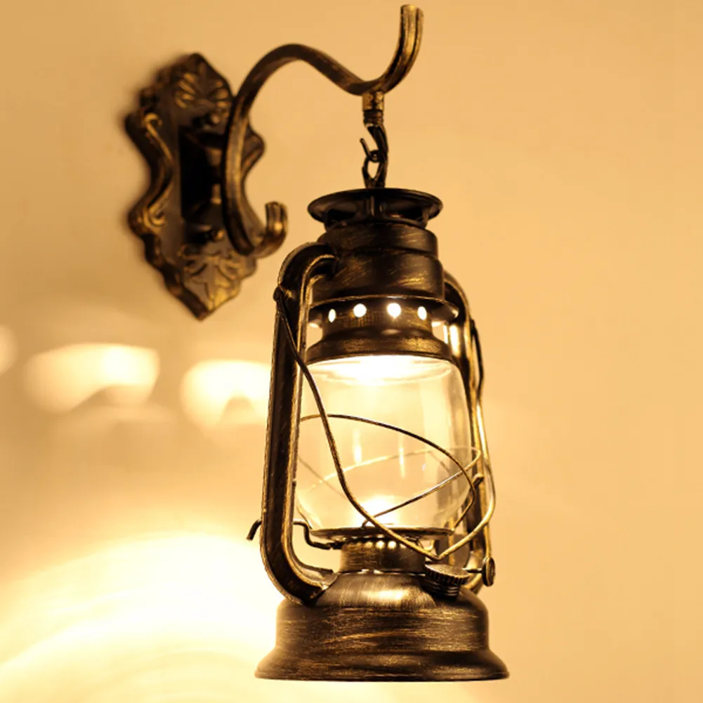 Vintage Outdoor LED Wall Sconce Lamp E26 E27 LED Bulbs Loft Retro Wall Light Luminaire Fixture Antique Glass Industrial Light