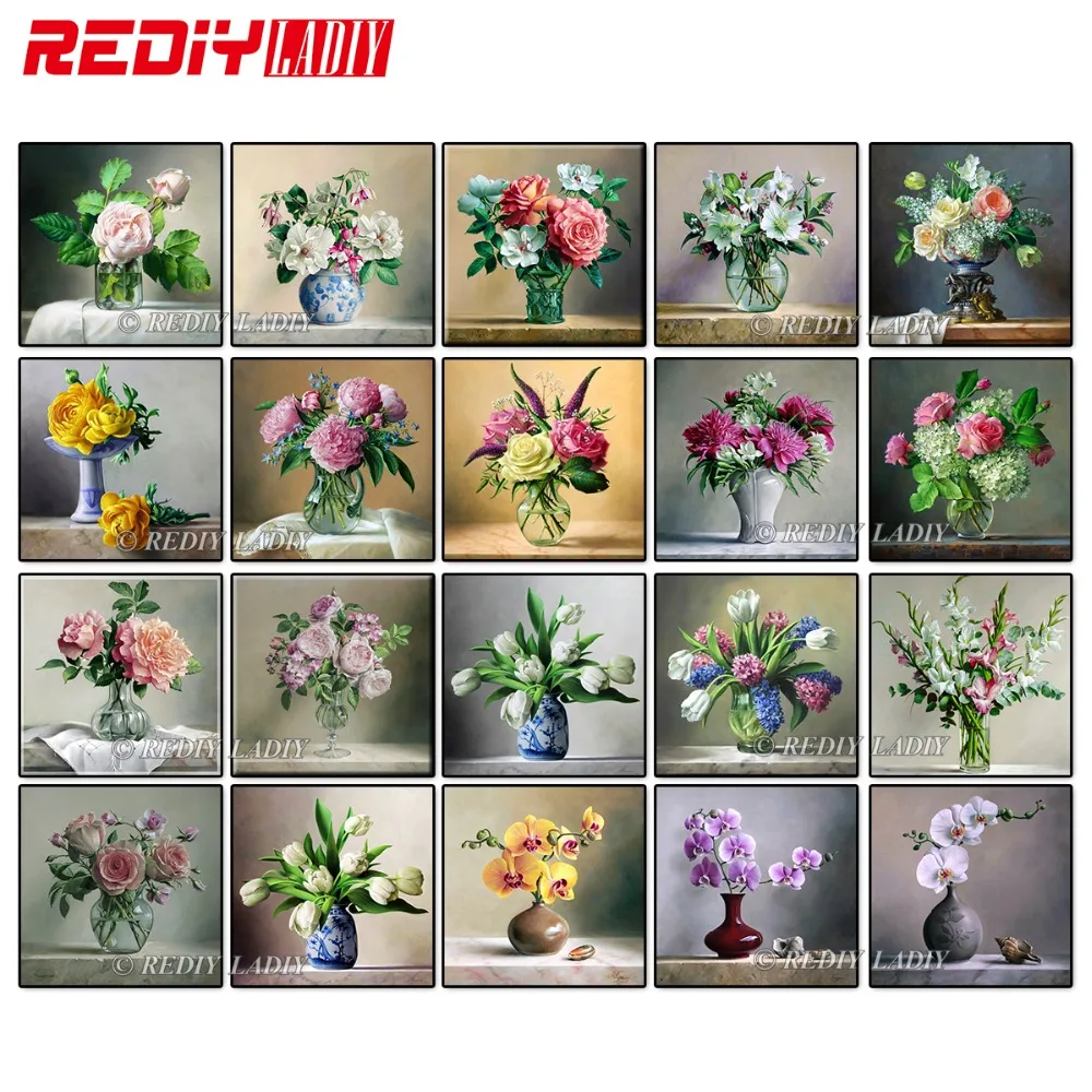 REDIY LADIY Алмазная вышивка цветы 5D алмазная живопись крестиком мозаика квадратные