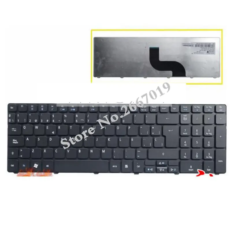Клавиатура новая испанская для ноутбука Acer Aspire 5740G 5740Z 5741 5741G 5742 5742g 5742Z 5745G 5745 5745P 5800