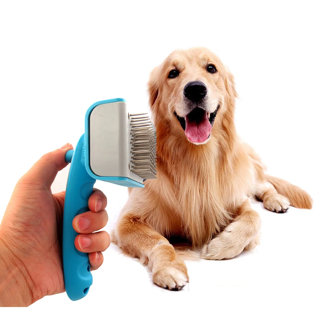 Retractable Pet Cleaning Comb Automatic Dog Cleaner Brush Stainless