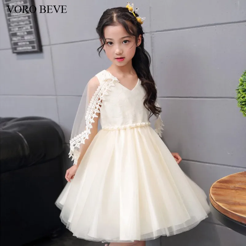 

VORO BEVE Fashion Kids Clothes robe Summer Baby Girl Dress Lace Embroidered Dresses Dress Wedding Girl Baby clothes Pink Dress