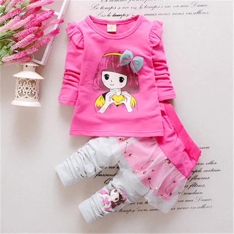 

2pcs/Sets Baby girl Clothing Sets Cute Tops + Floral Trousers Toddler Tracksuits Baby Sets Girls Casual Clothing Sets Roupa