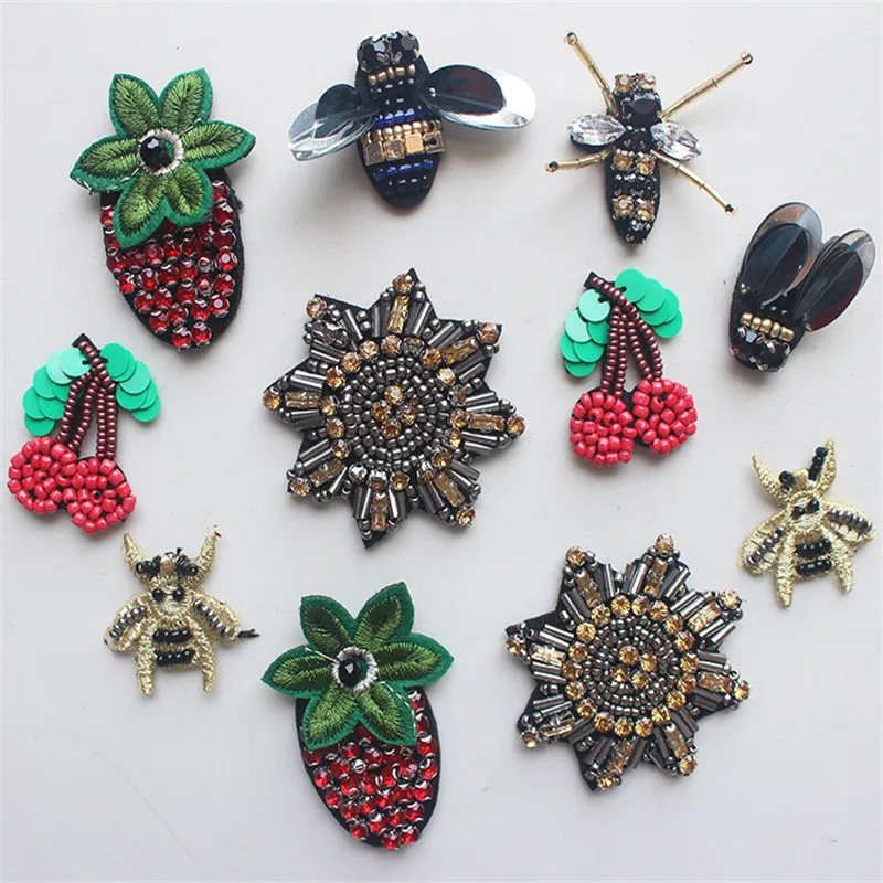 Clothing decoration Dingzhu cloth stickers accessories diy design accessories bees cloth stickers badge fruit stickers