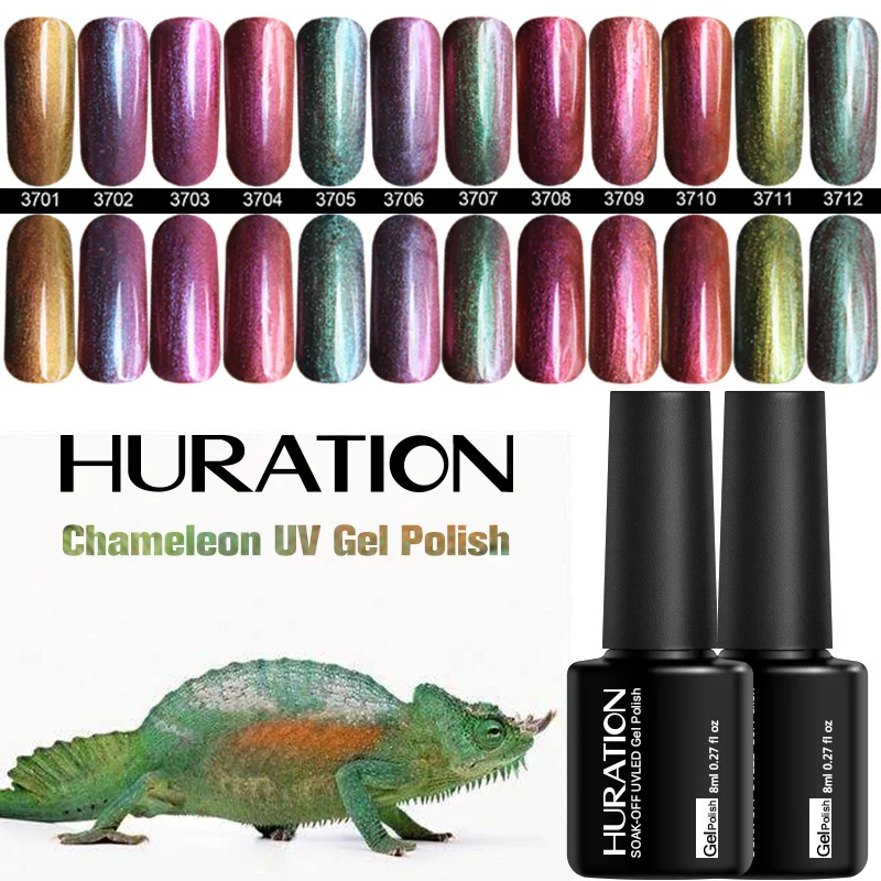 

Huration Chameleon New Gel Nail Polish Chrome Effect French Long-lasting UV LED Colour Nails Art Glitter Esmalte Gel Varnish