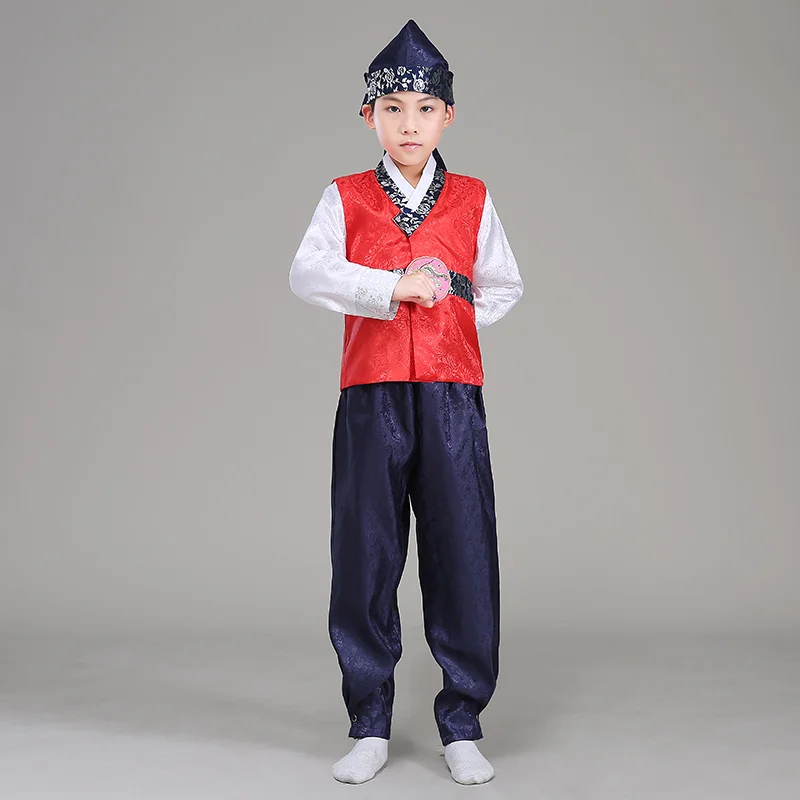 north korean hanbok 4-Color-Boy-Korean-Traditional-Costumes-Children-Hanbok-Clothing-with-Hat-Korean-Ancient-Costume-Children-Performance