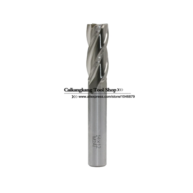 

New 4 Flutes 4F14*12*35*90mm M2AI Dia 14mm End Mill Router Bit Milling Cutter Machine CNC Drill Tool Super-Hard High Speed Steel