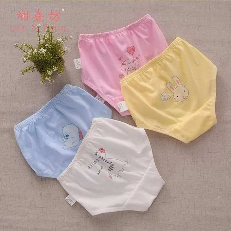 Baby Unisex Underwear Cotton Cartoon Solid Color Baby Panties Kids