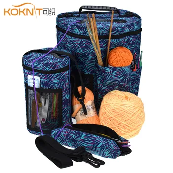 

KOKNIT Yarn Knitting Needles Storage Case for Yarn Projects Carry Crochet Holder Pocket 3size Women Home Organizer Sewing Bag