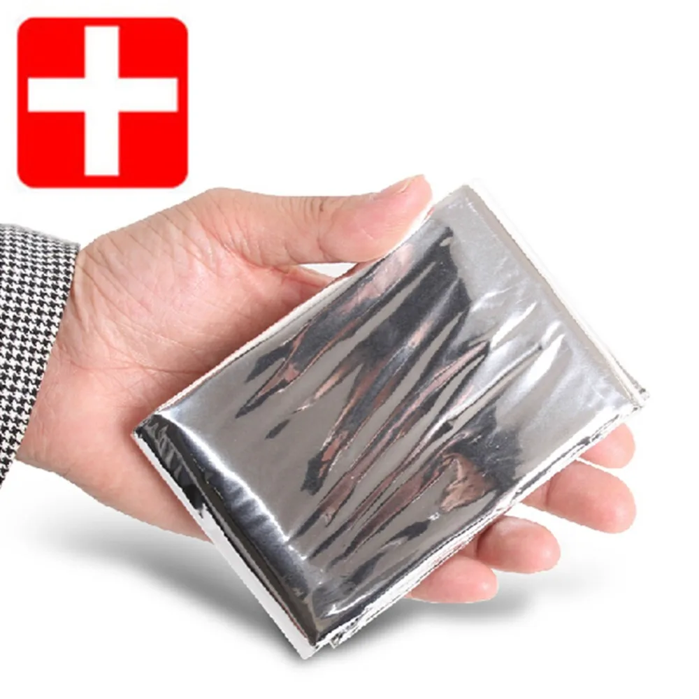 Emergency Rescue Blanket Camping Survival First Aid Military Rescue Kit Hiking Outdoor Thermal Blanket Windproof Waterproof Foil