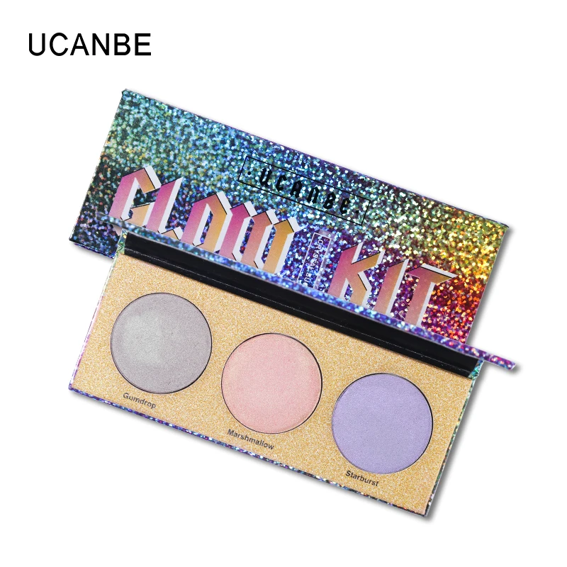 

UCANBE Trio Duochrome Crystal Sugar Eyeshadow Palette Multi-use Holographic Pressed Powder Makeup Chameleon Shimmer Eyeshadows