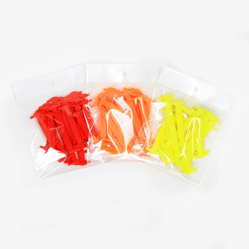 16pcs/pack Child Lazy Elastic Silicone multicolor shoelace No Tie Running ShoeLaces for Christmas Gifts Off Shoes