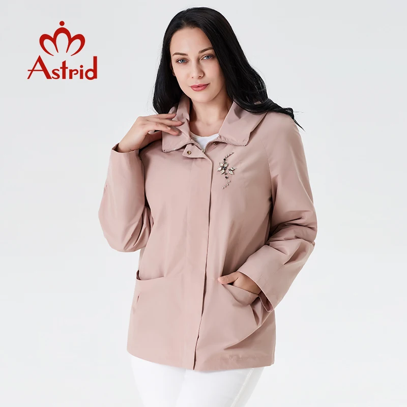 2019 Women Trench Coats New spring Autumn short Plus Size coat women Solid color moda muje High Qualit astrid new AS 9117|Плащи и тренчи|