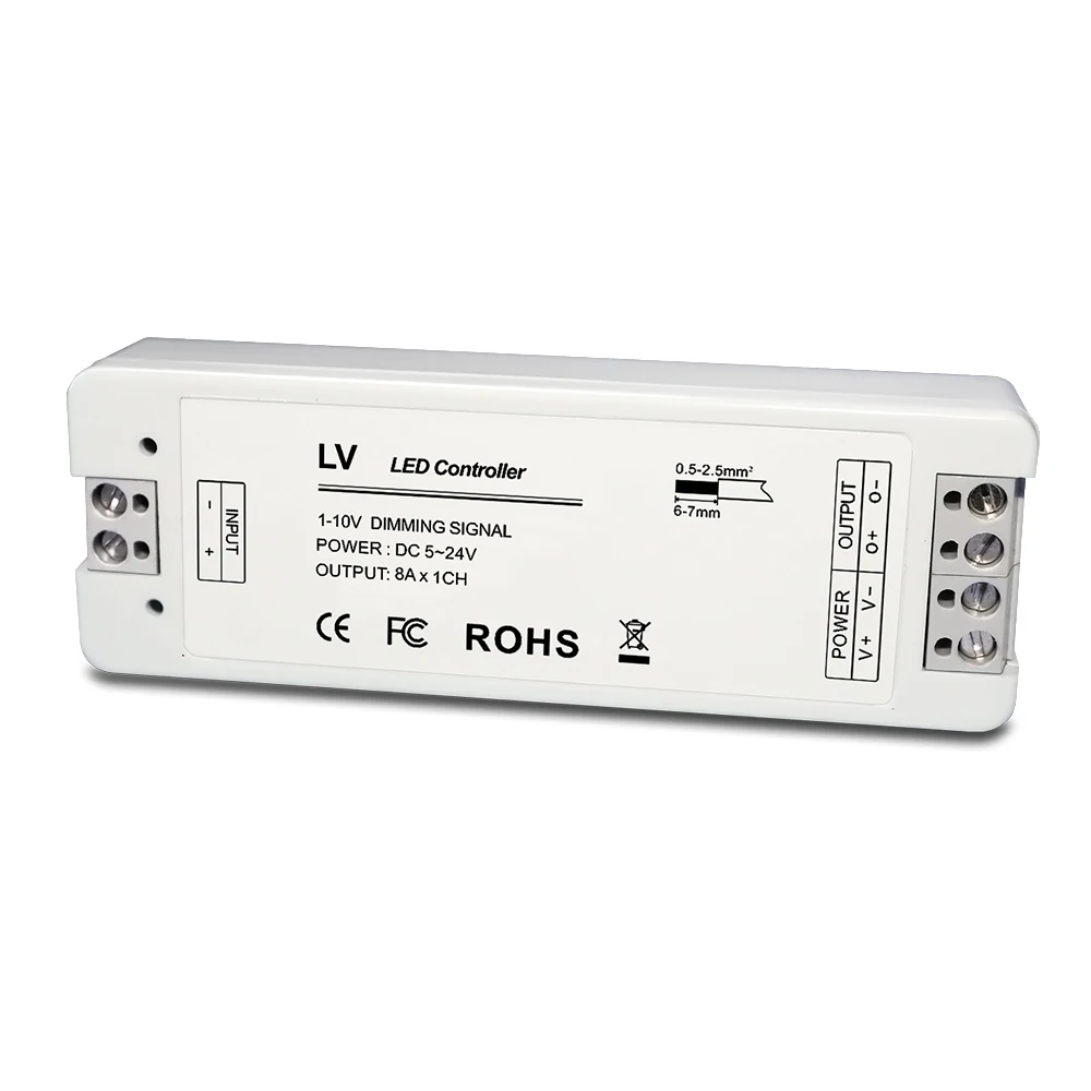 

mode # LV;0/1-10V Constant Voltage LED Dimmer;DC5-24V input;8A*1CH output