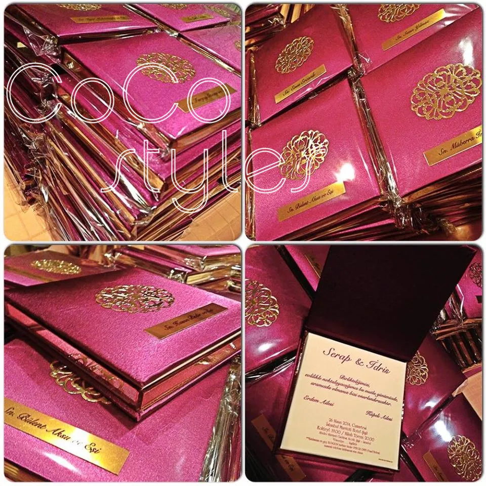  Cocostyles custom luxury 3D silk boxed invitation card with gold mirror acrylic and laser cut metal - 32864884313