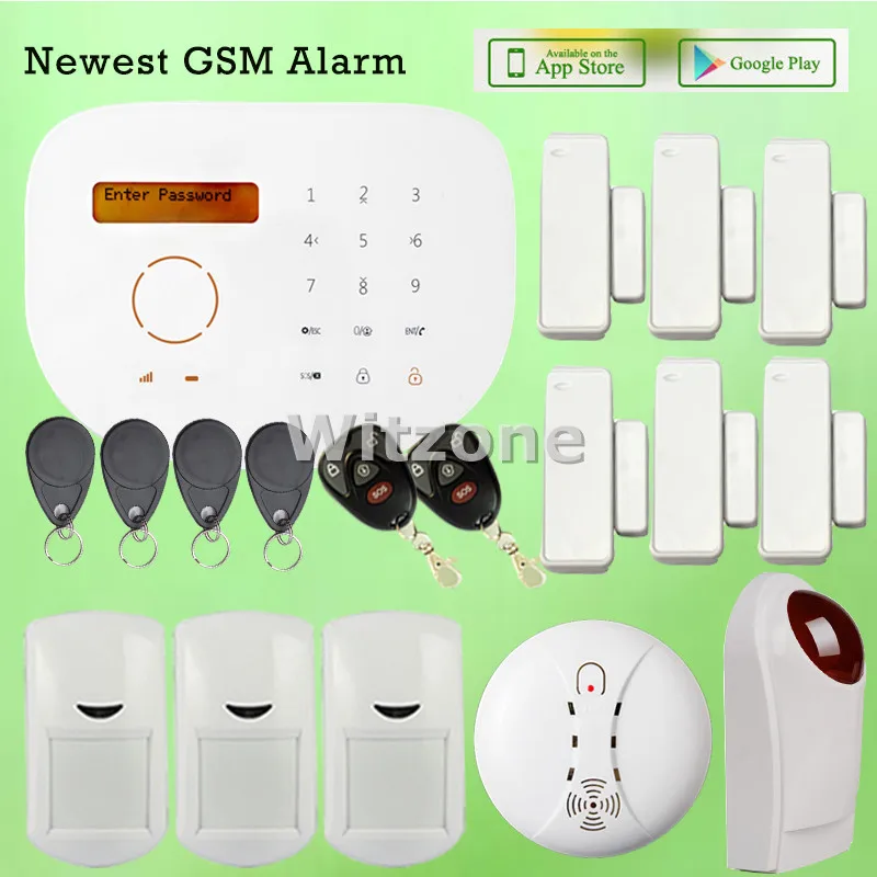 Wireless Wired GSM Home Security Alarm System+3*PIR Sensor+6*Door ...