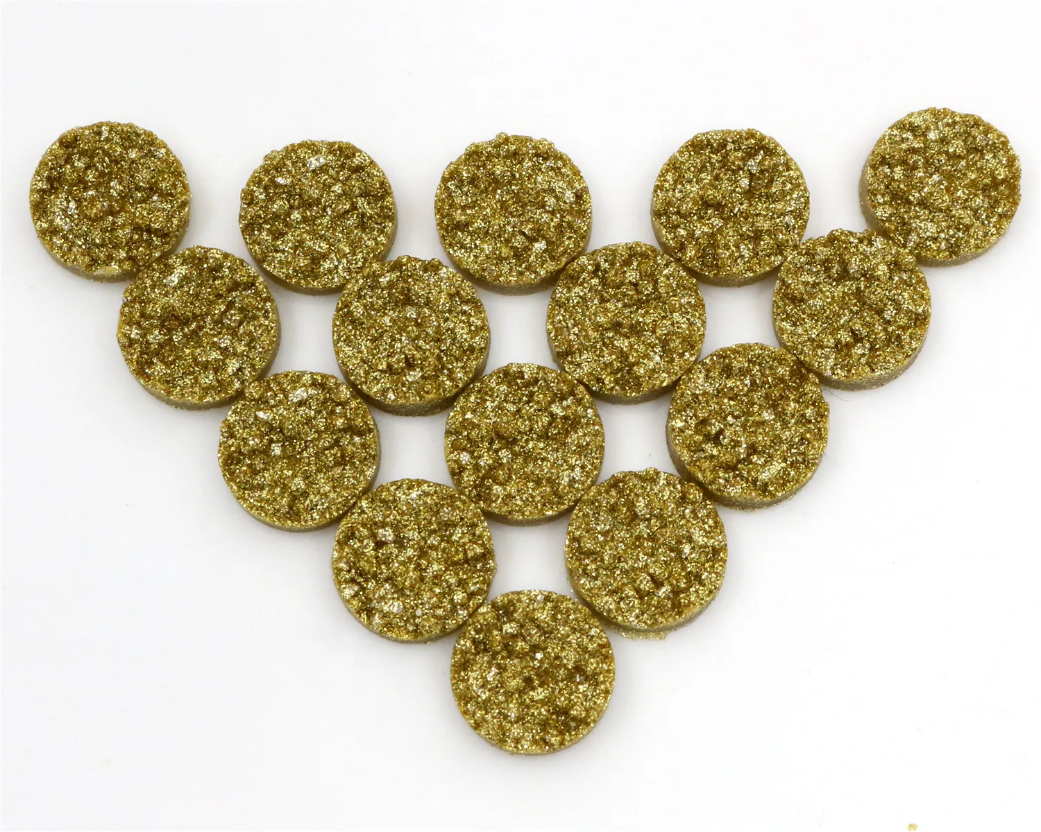 

New Fashion 40pcs 12mm Gold Color Natural ore Style Flat back Resin Cabochons For Bracelet Earrings accessories-V2-14