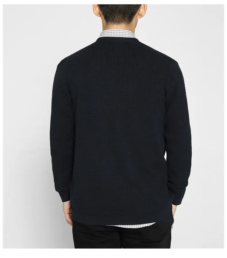MuLS 100% Cotton Cardigans Men Spring Autumn Thicken Male Sweaters Cardigan Coat Men Brand Winter Dot Black Green Size XXL XXXL-03