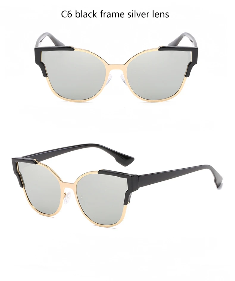 Women Cat Eye Luxury Fashion Designer Mirror Sunglasses HTB1BTC0QVXXXXbVXVXXq6xXFXXXP - Women Cat Eye Luxury Fashion Designer Mirror Sunglasses