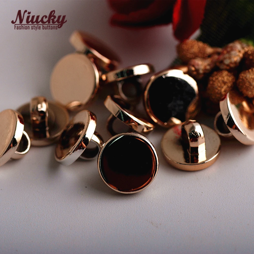 

Niucky 10mm Gold / Silver shank mirror sewing buttons for clothing good quality basic fashion sewing material supplies P0301-039