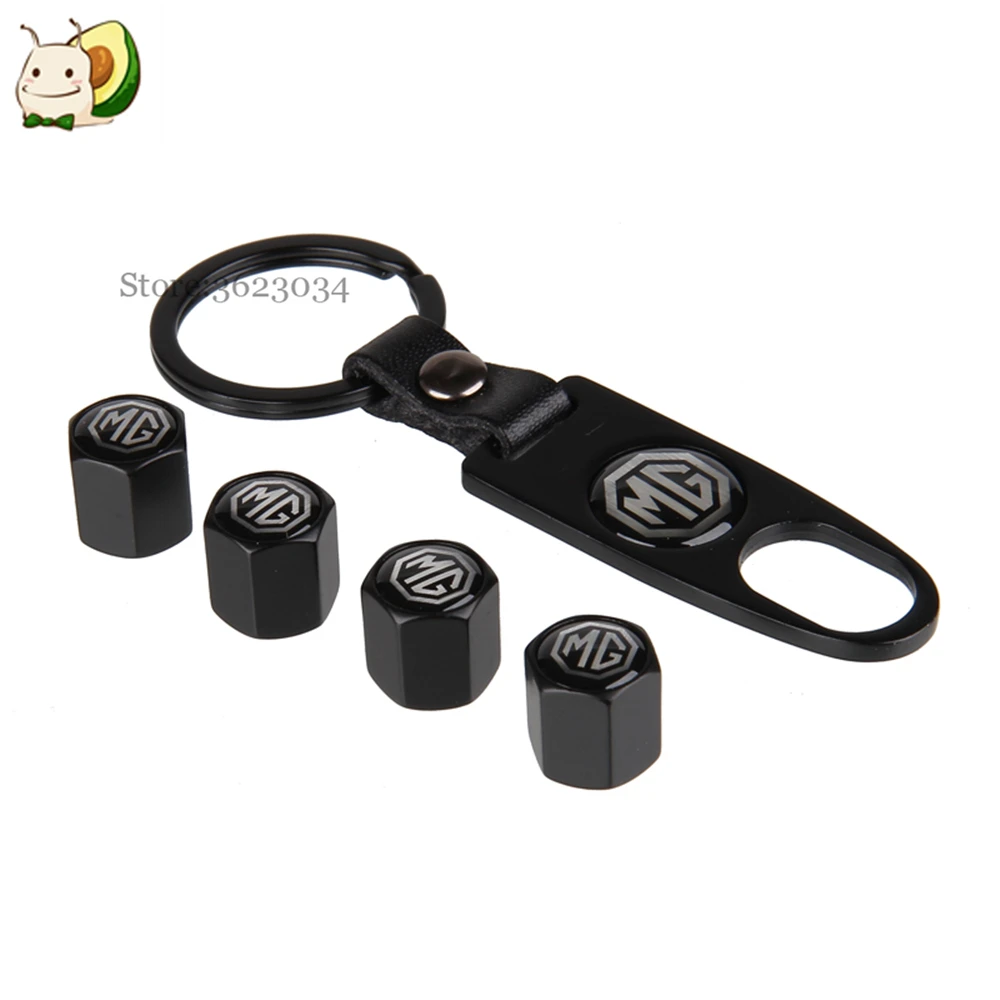

Tire Valve Caps Wheel Stem Cover with Keychain for MG Logo Morris 3 ZR TF MG3 MG5 MG6 MG7 Car Styling