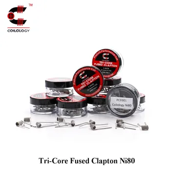 

Electronic Cigarette wire Coilology Tri-Core Fused Clapton Ni80 Newest EGO Coils for DIY Heating Wire RDA RBA RDTA vape tank