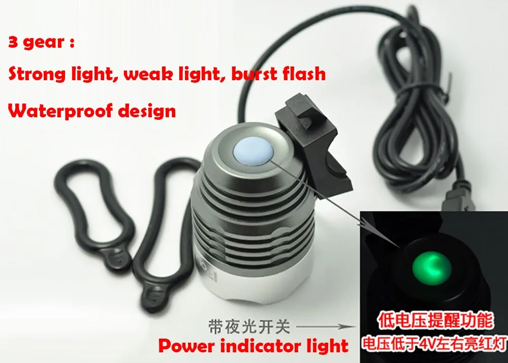 1800 Lumen T6 L2 fishing Bike Bicycle LED Light Flashlight Waterproof Brightness 5V2A USB Interface Headlight Lamp