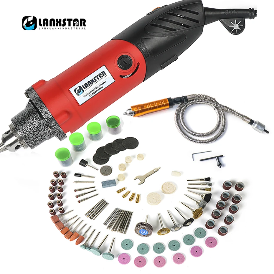 

LANXSTAR 7500WS Rotary Electric Drill Dremel Style Electric Drill Machine Power Tool 6mm Mutifuction Chuck Chisel Flexible Shaft