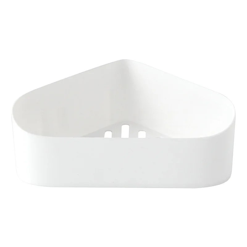 Luluhut настенный стеллаж для хранения часы с чашкой на присоске для ванной корзина для хранения угловой тип коробка для хранения мелочей настенная полка - Цвет: white