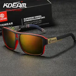 KDEAM очки поляроидные Для мужчин Спорт Очки с футляр Квадратные Солнцезащитные очки для женщин бренд Вождение поляризованные очки открытые
