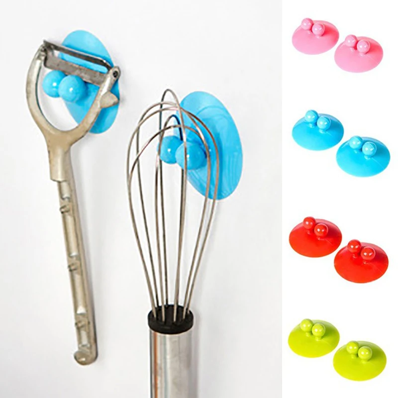 

2pcs PVC Strong Sucker Kitchen Bathroom Hooks Hanger Hanging Hooks Multifunction Suction Cup Wall Hook