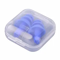 1 пара синий спираль твердый удобный силикон затычки для ушей анти шум храп беруши удобные для учебы сна