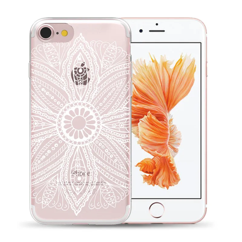White Sexy Lace Flower Soft TPU Cover Case For iPhone 11 Pro Max X XS MAX XR 5 5S SE 6S 6 7 8 Plus Mandala Floral Silicon Cases iphone 8 lifeproof case