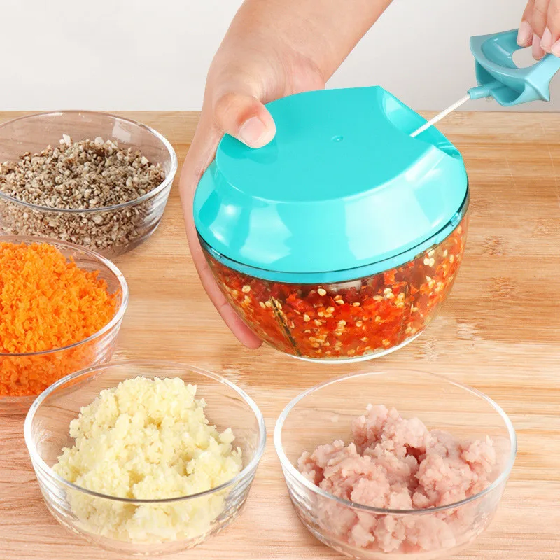 

Multi-function Kitchen Manual Food Processor Household Meat Grinder Vegetable Chopper Quick Shredder Green Cutter Egg Blender