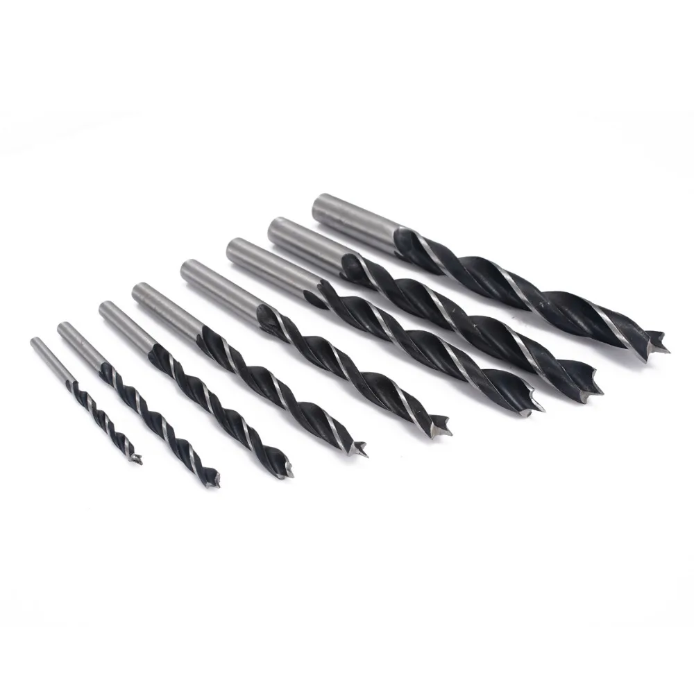 8Pcs Twist Drill Bits Set High Carbon Steel Woodworking Metal Wood Drilling Tools for Power Tools 3mm-10mm