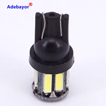 

10pcs t10 DC12v 10 smd 194 W5W 7014 10 LED car lighting W5W 194 7020 SMD car styling White bulb