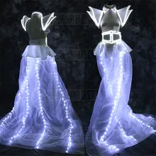 Новый Дизайн подсветкой Sexy Lady Одежда Освещение до вечернее платье LED дефиле сцены Для женщин костюм