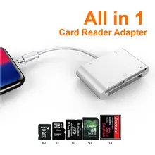 Best Price Card Reader Leadzoe Lightning 6 in 1 SD/TF/Micro SD/CF/XD/M2 Memory Smart Card Reader With 1 Lightning Charging Port Adapter Best Price Card Reader Leadzoe Lightning 6 in 1 SD/TF/Micro SD/CF/XD/M2 Memory Smart Card Reader With 1 Lightning Charging Port Adapter
