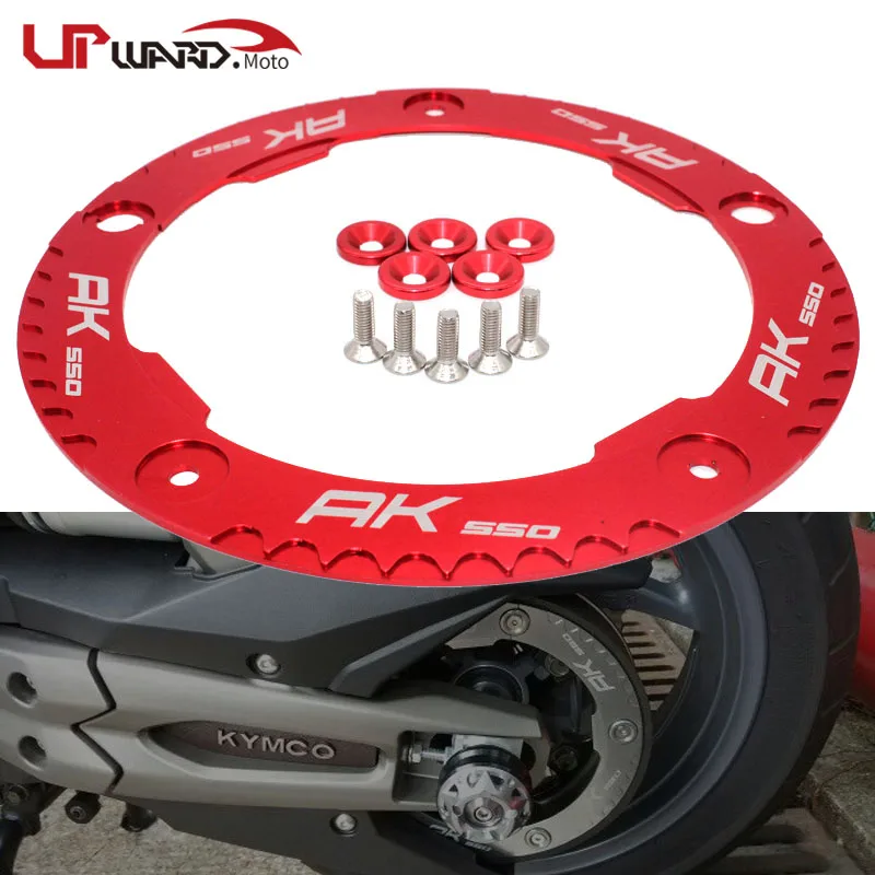 

For KYMCO AK550 AK 550 2017 2018 Motorcycle CNC Aluminum Red Transmission Belt Pulley Protective Cover With laser logo
