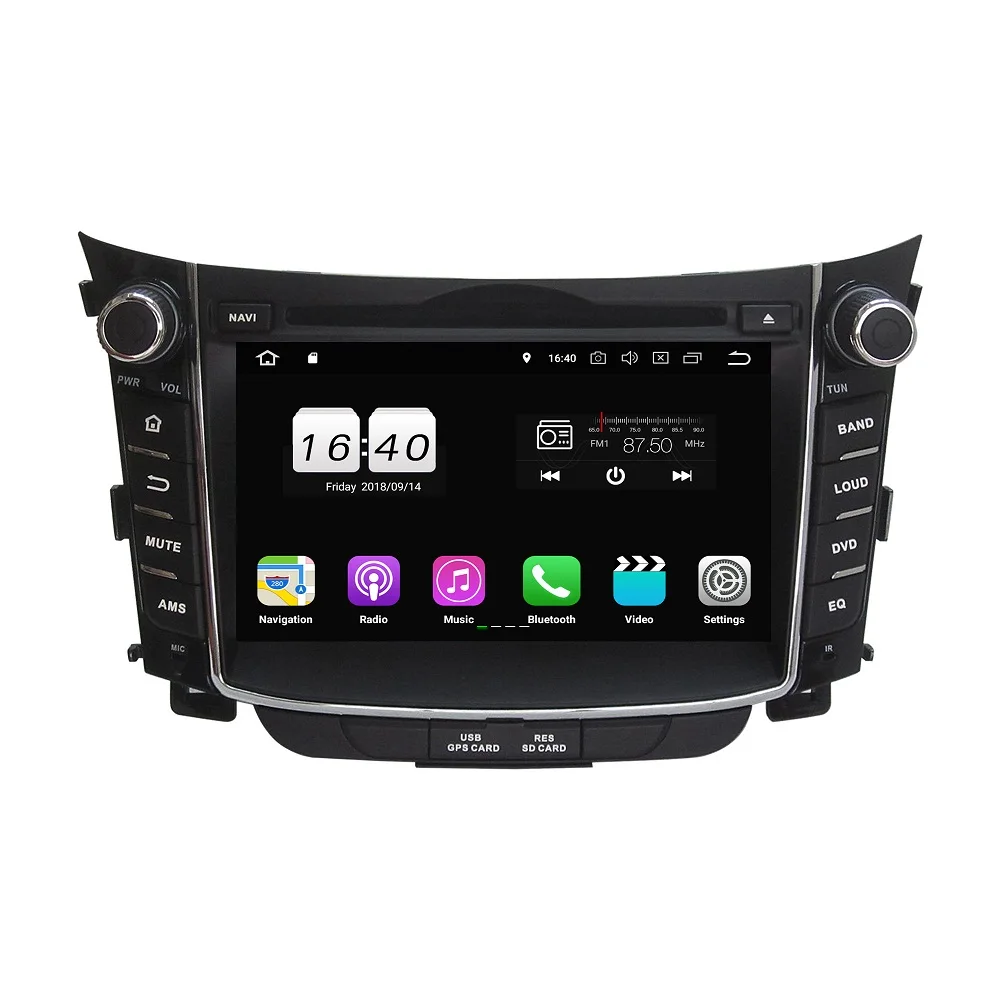 Best Android 9.0 quad Core 16G ROM Car DVD video Player GPS Glonass Navigation RDS Radio wifi 4G Bluetooth For Hyundai I30 2011-2014 3
