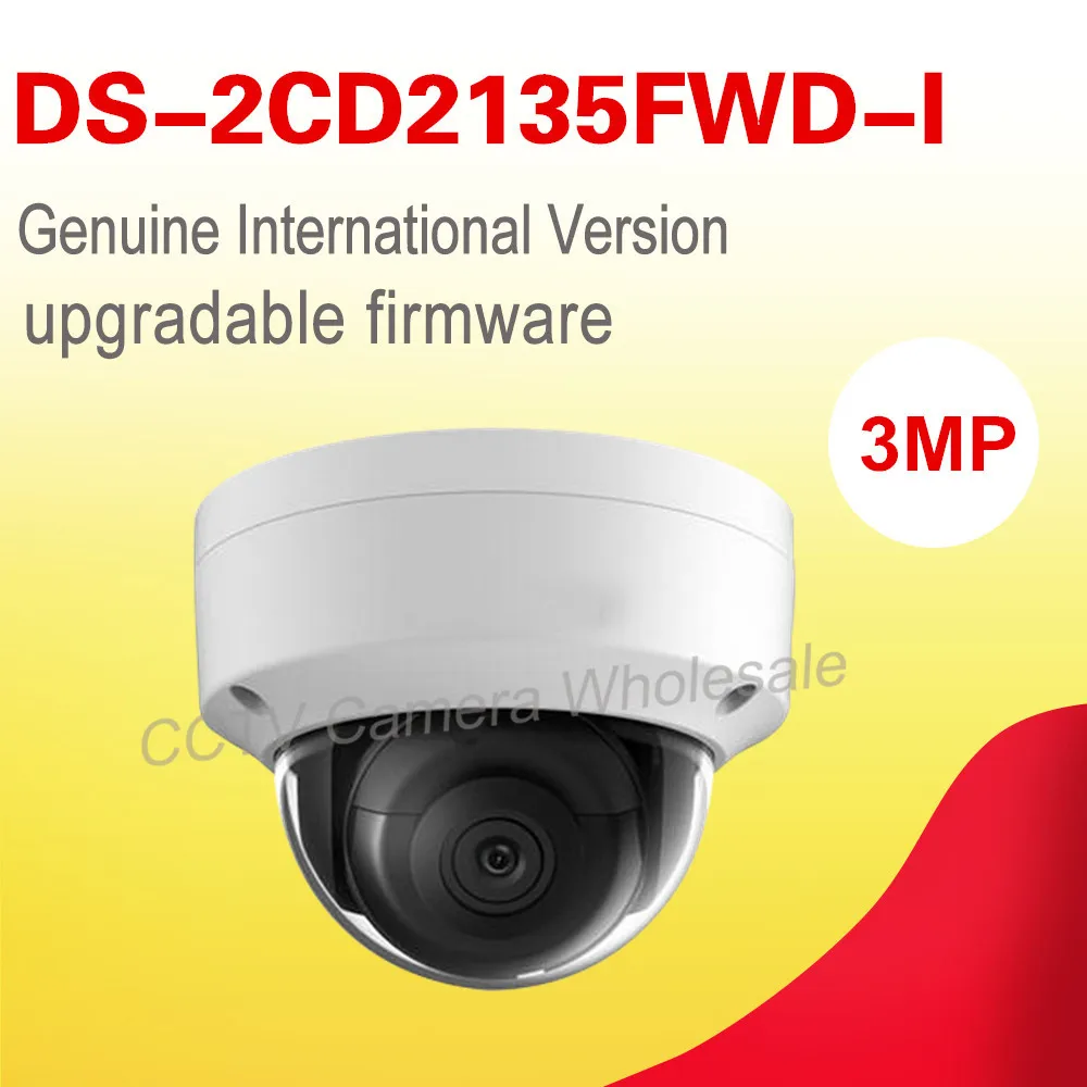 

Free shipping English version DS-2CD2135FWD-I 3MP ultra low-light mini dome cctv camera no audio, ip security camera POE H.265+