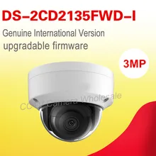 Free shipping English version DS-2CD2135FWD-I 3MP ultra low-light mini dome cctv camera no audio, ip security camera POE H.265+