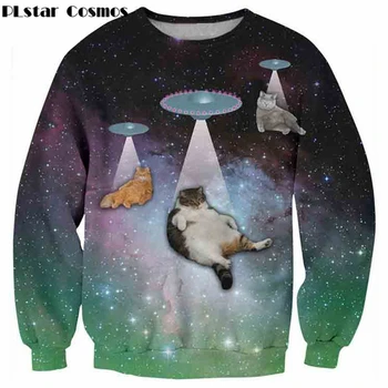

PLstar Cosmos Alpaca Elephant Shark Galaxy Cats Kittens cpeepy unicorn Crewneck Sweatshirt Tiger Jumper Women Men Outfits Sweats