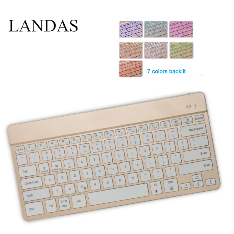 

Landas Universal For iPad Keyboard LED Backlit Bluetooth Wireless 3.0 Keyboard For iPhone Samrt Phone For Android For Windows