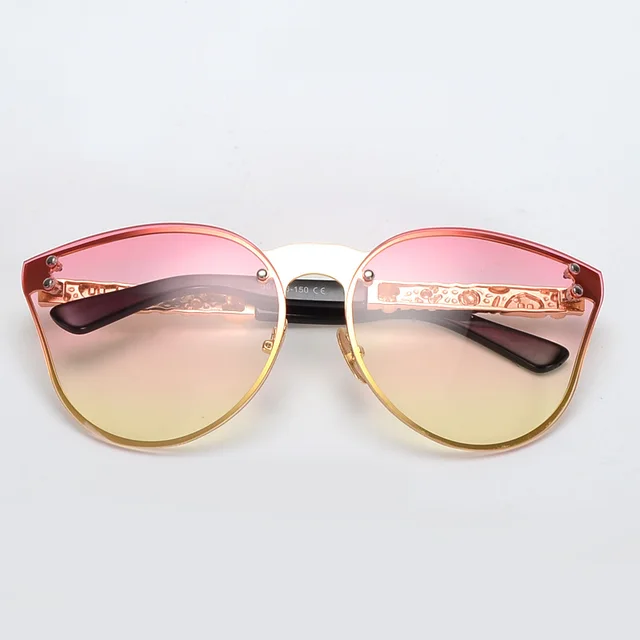 Royal Girl Rimless Sunglasses Women Cat Eye Brand Designer Sun Sunglasses Female Oversize