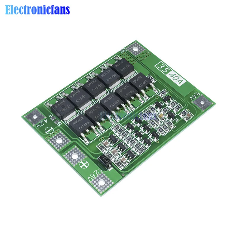 3S 40A литий-ионная батарея зарядное устройство Защитная плата PCB BMS для 40A ток сверлильный двигатель 11,1 В 12,6 в Lipo сотовый модуль Улучшенный