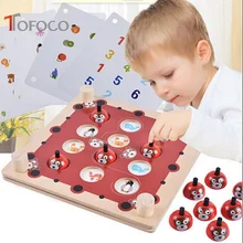 Tofoco Забавный образования 3D деревянные головоломки Игрушечные лошадки милый медведь памяти шахматы обучения Игрушечные лошадки Best подарок для детей